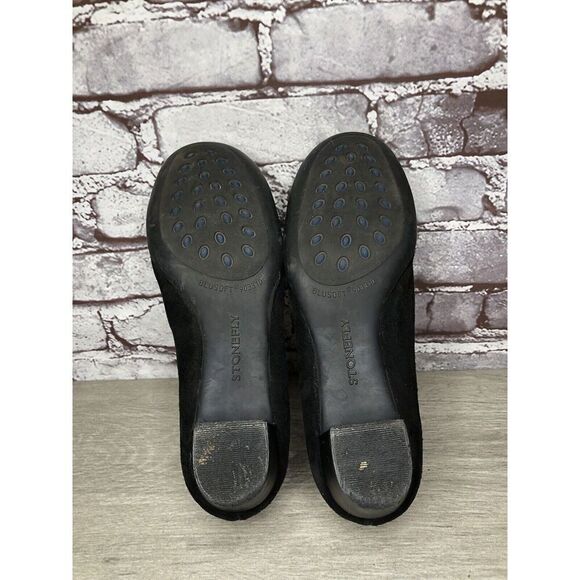 Stonefly Black Suede Leather Slip On Round Toe Dress Heels Women Sz 39EU/8.5M US - Picture 8 of 16